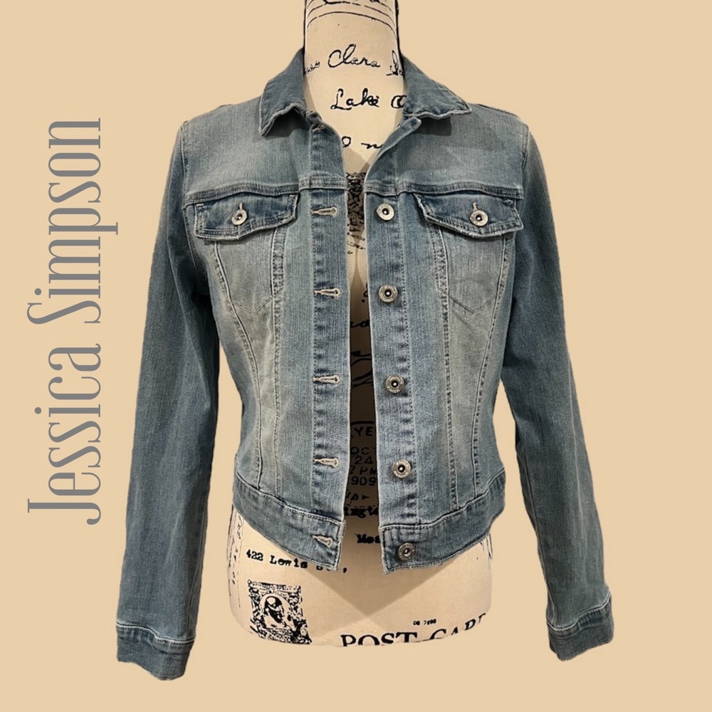 Jessica Simpson Stretch Jean Jacket Medium Wash Size M